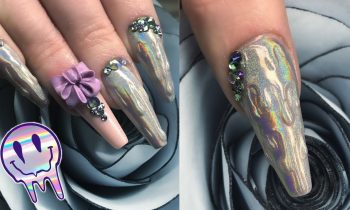 Melting Holographic Chrome – Drip Effect Nail Design