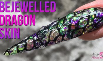 Bejewelled Dragon Skin Nail Tutorial – Glitter & Metallic Droplets