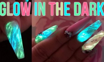 Glow in the Dark Marbling on a Sculpted Ballerina Nail