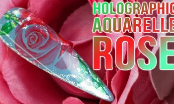 Holographic Aquarelle Rose with Foiling!