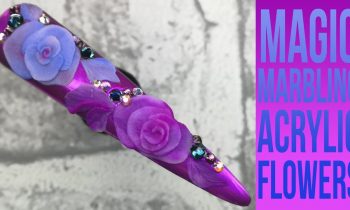 3D OMBRE FLOWERS USING MARBLING ACRYLIC POWDER