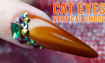 Cat Eyes Gel Polish – Vertical Ombre with a Bit of Bling