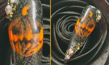 Halloween Pumpkin with Blooming Gel and Holo – Nail Art Tutorial