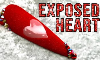 Valentine's Day Sugared Heart Negative Space Nail Design